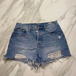 Free People We the Free denim jean shorts size 25 distressed